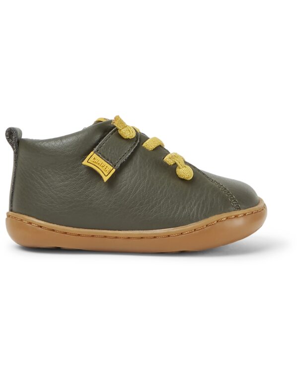 Camper Peu 80153-083 Green Leather Ankle Boots for Kids