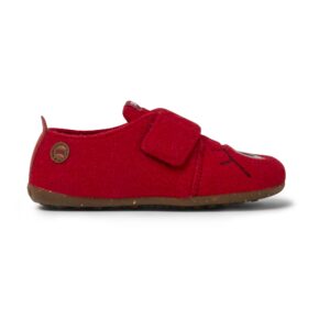 Camper TWS K800224-005 Red Natural Wool Slippers for Kids