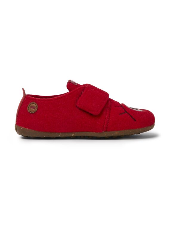 Camper TWS K800224-005 Red Natural Wool Slippers for Kids